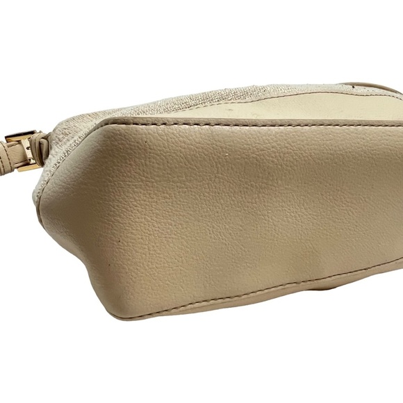 ETIENNE AIGNER Woven Cream Ivory Genuine Leather Trim Shoulder Bag Purse Handbag - Picture 6 of 16